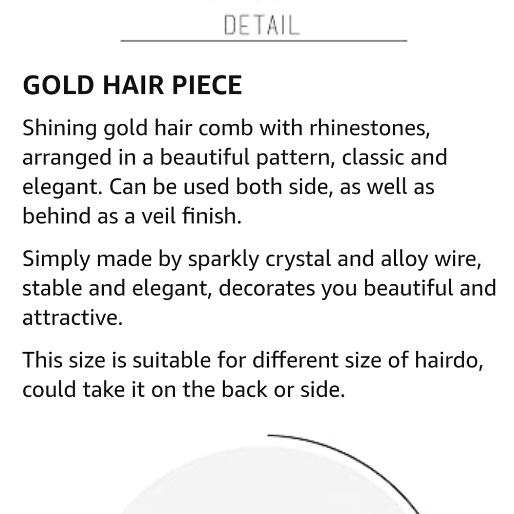 Gold Rhinestone headpiece pins - Picture 8 of 9